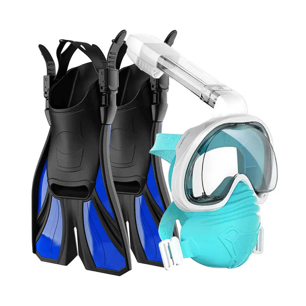 Chinese diving mask fins set suppliers factory for adults diving equipment snorkel fins set with diving snorkeling mask set
