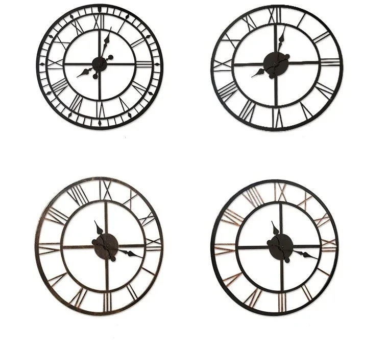 Outdoor Roman Number Metal Garden large wall clock