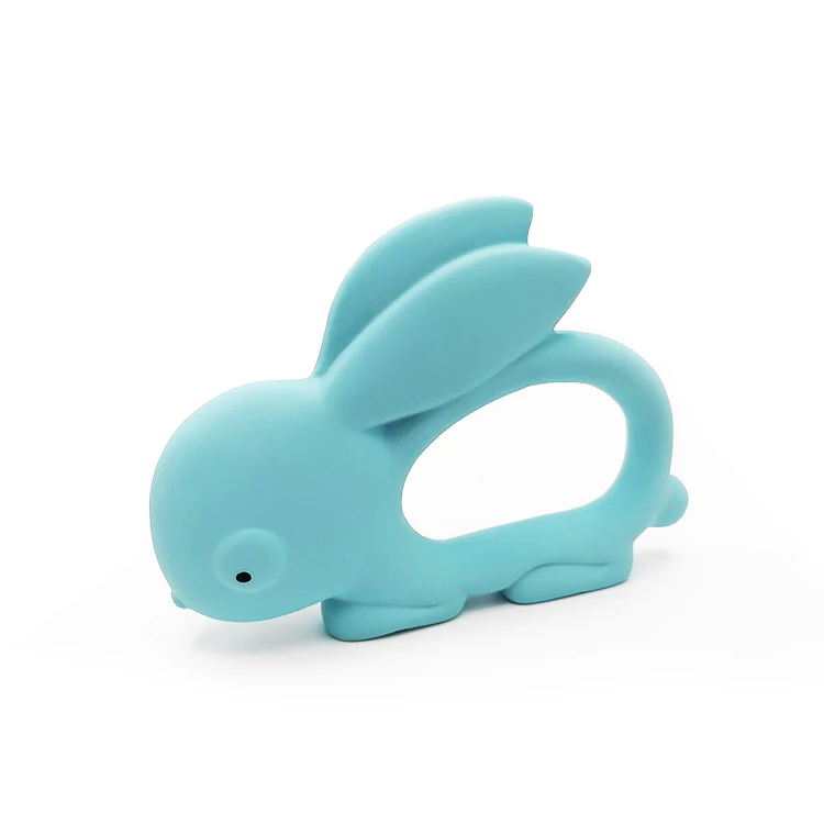 Natural Rubber Latex Bunny Teething Toys for Newborn Infants Toddlers Never Drop Baby Chew Toys for Sucking Needs