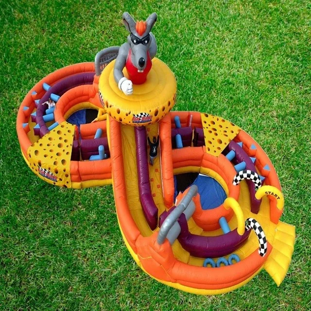 Popular inflatable competition playground obstacle games kids jumping castle inflatable side with tunnel for Kids