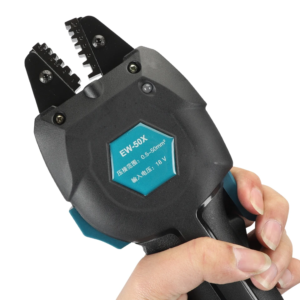 EW-50X Lightweight Electrical Cordless Wire Crimper Battery Powered Cold Crimping Tool For Connecting Wire Terminals