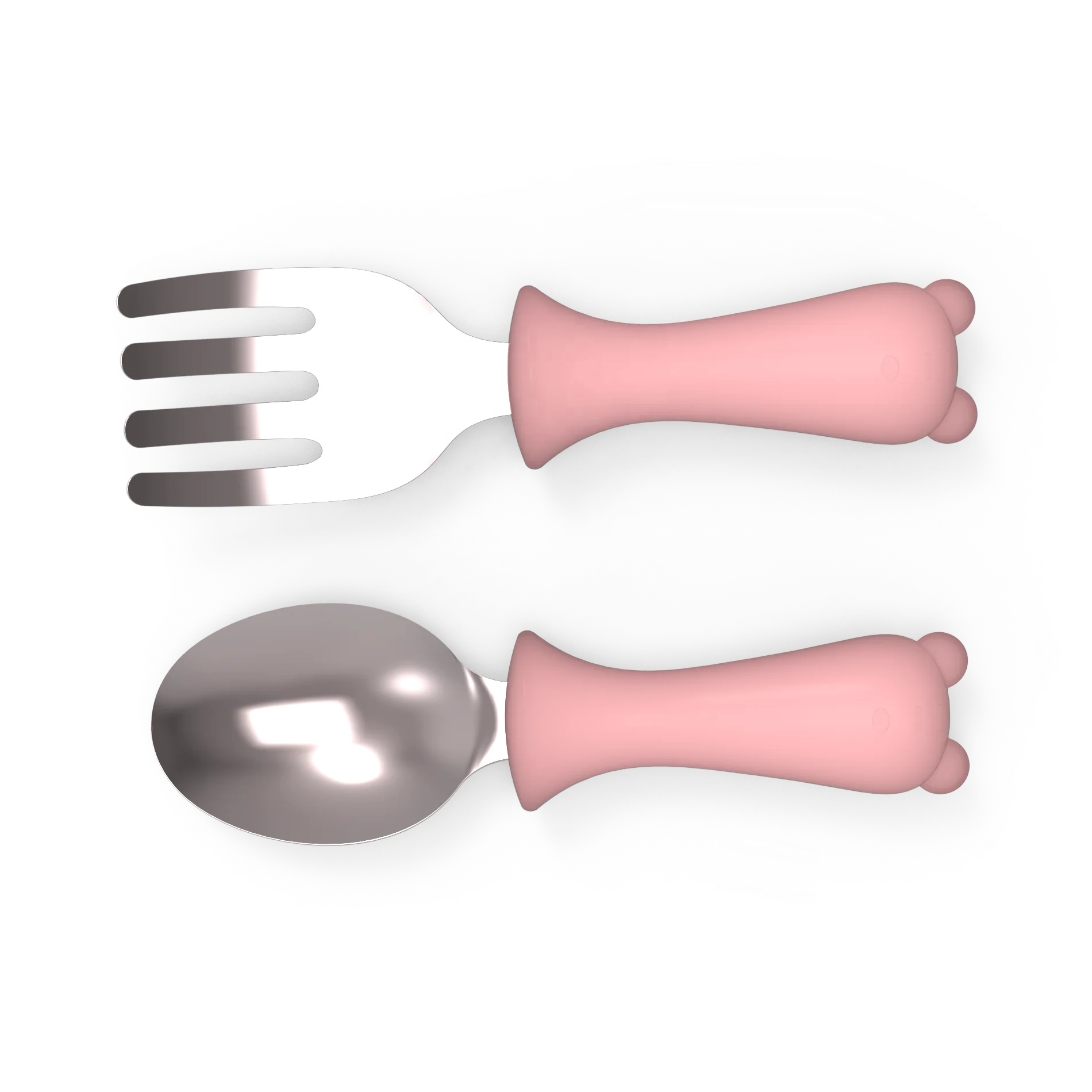 MHC Customized Baby Feeding Spoons 6 Months And Up Stainless Baby Feeding Spoon And Fork Set