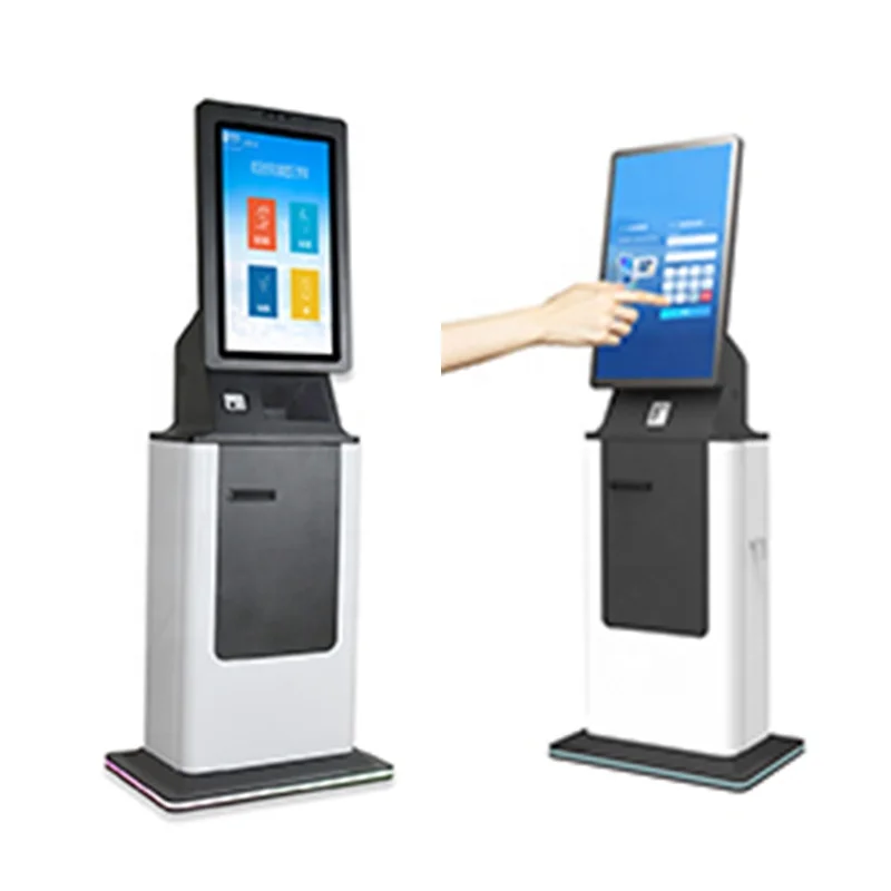 Crtly 32' self service touch screen crypto atm machine cash deposit foreign currency exchange payment kiosk with ticket printer