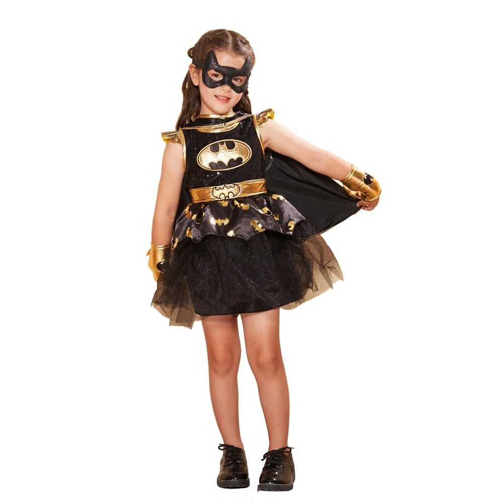 Hot sale black dress cosplay costume for kids girls halloween carnival costumes children