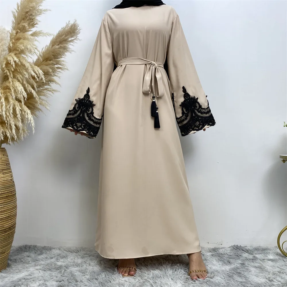 Yibaoli мусульманская женская одежда 2023 nida abaya с кружевным декором Исламская для Ближнего Востока