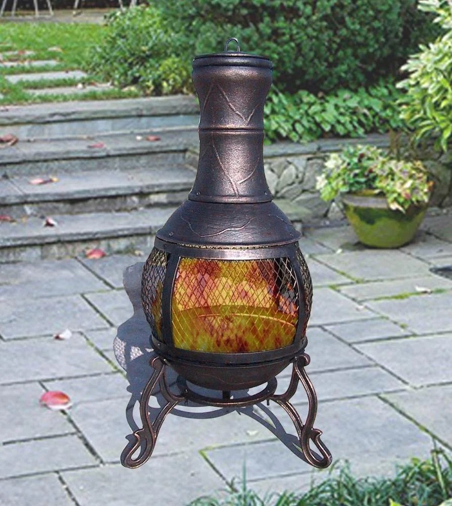 Whole cast iron 89cm H outdoor chiminea chimney
