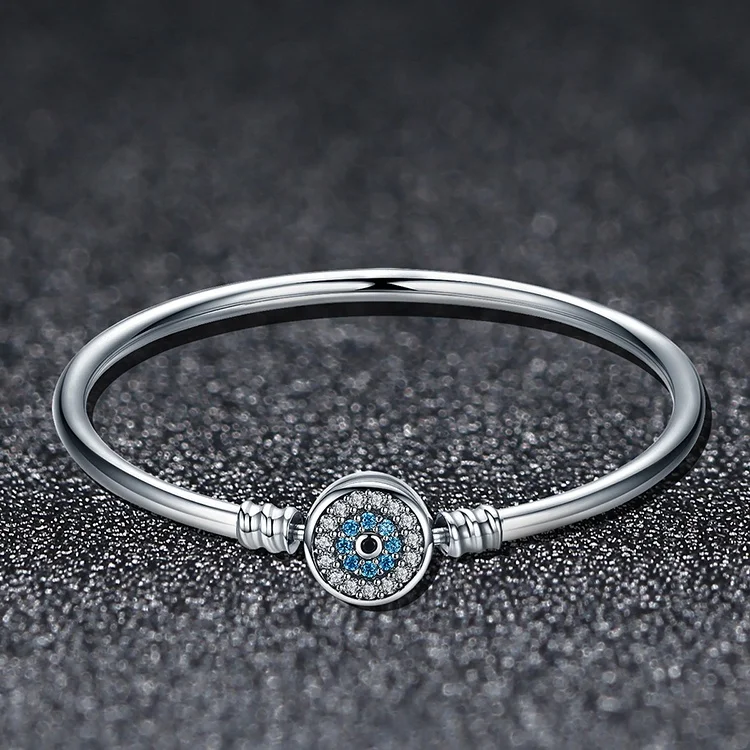 
Custom Jewelry Women Fashion Eye Design diy 925 sterling silver bangle beaded braclets 