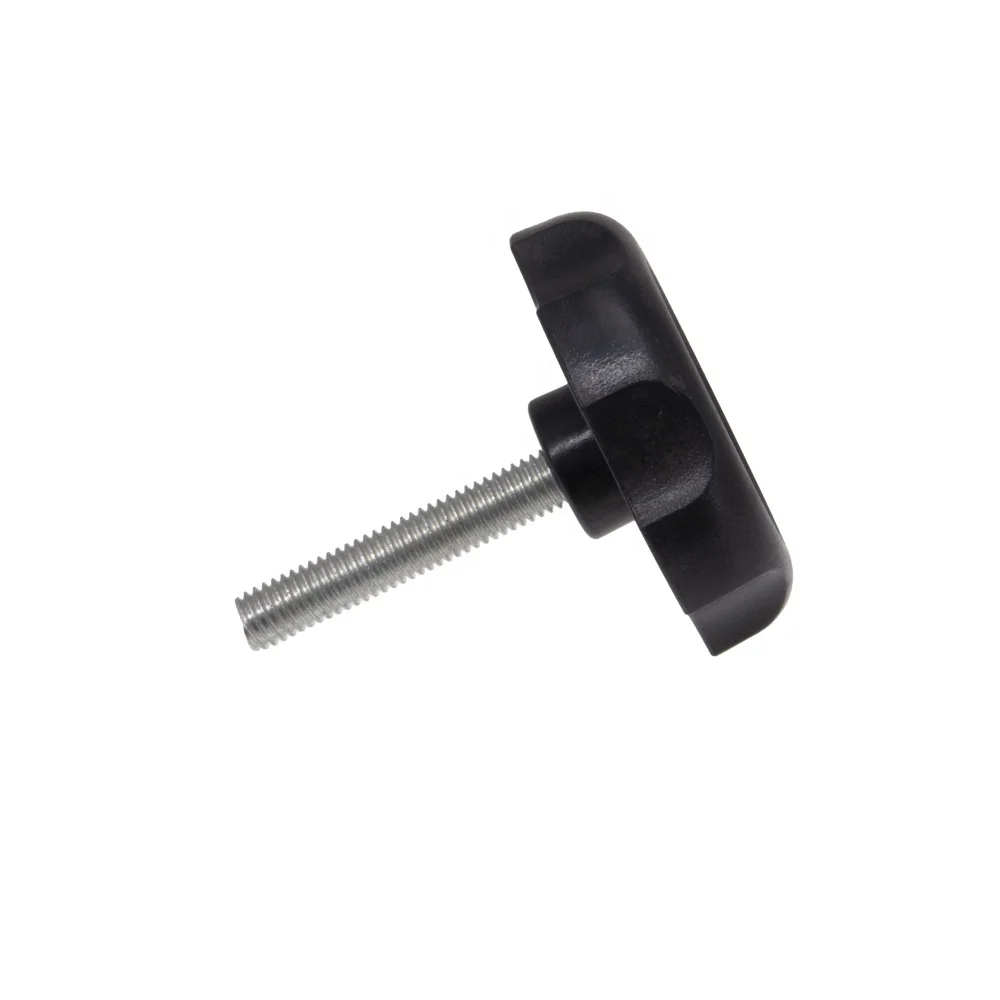Nylon M8 Black Knurled Round Knob Screw Clamping Knob