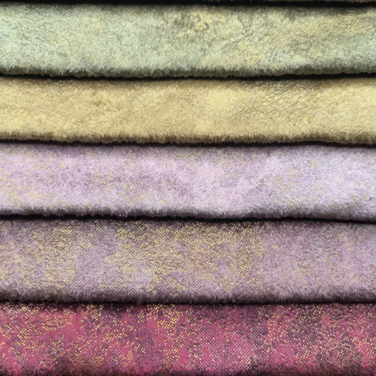 Home Textile Holland Velvet Glue Embossed Velvet Upholstery Fabric For Sofa