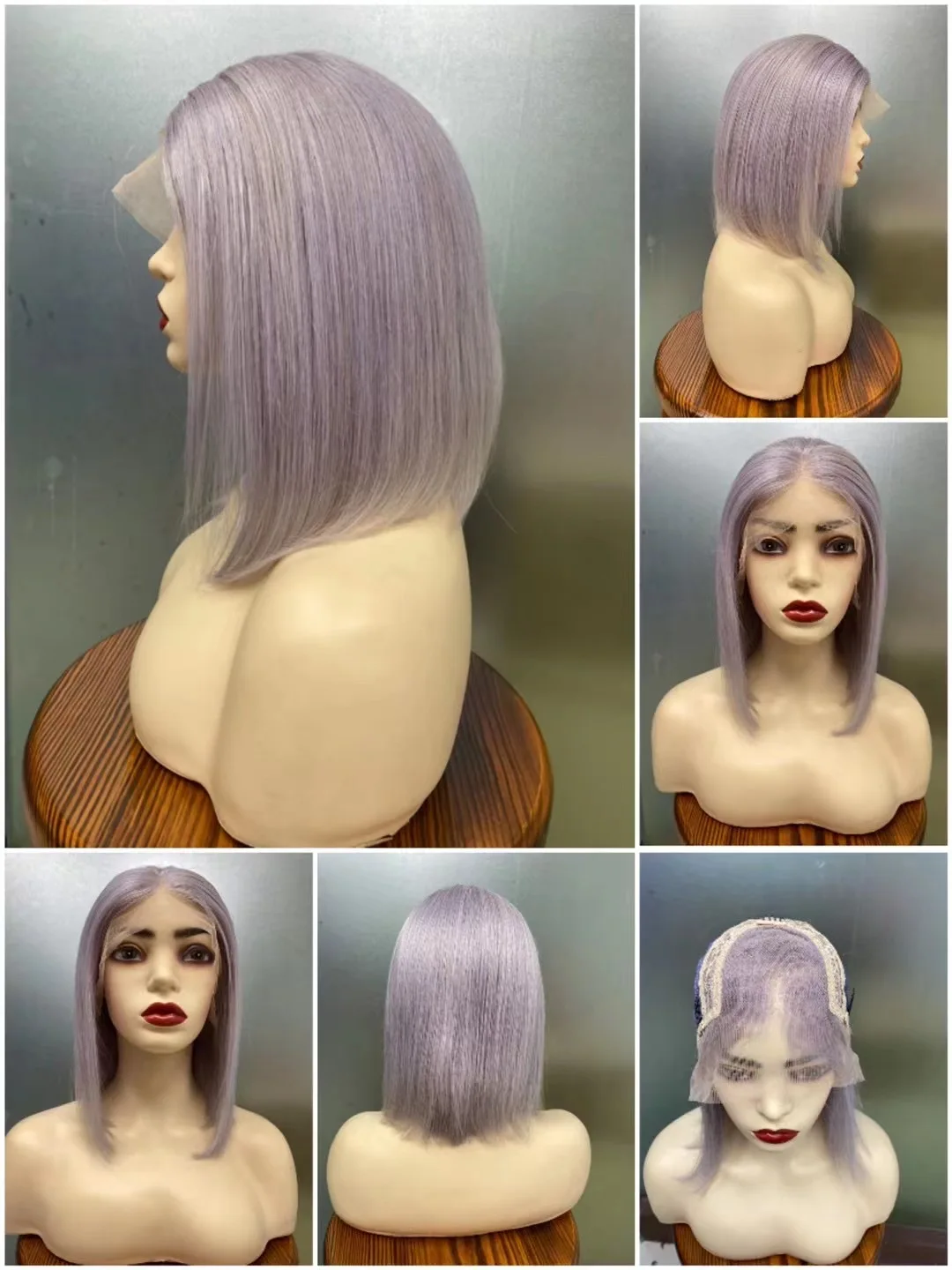 Vendor Virgin Raw Indian Human Hair Lace Front Straight Brazilian Natural Wave Short Bob Wigs With Bangs Bob Wigs