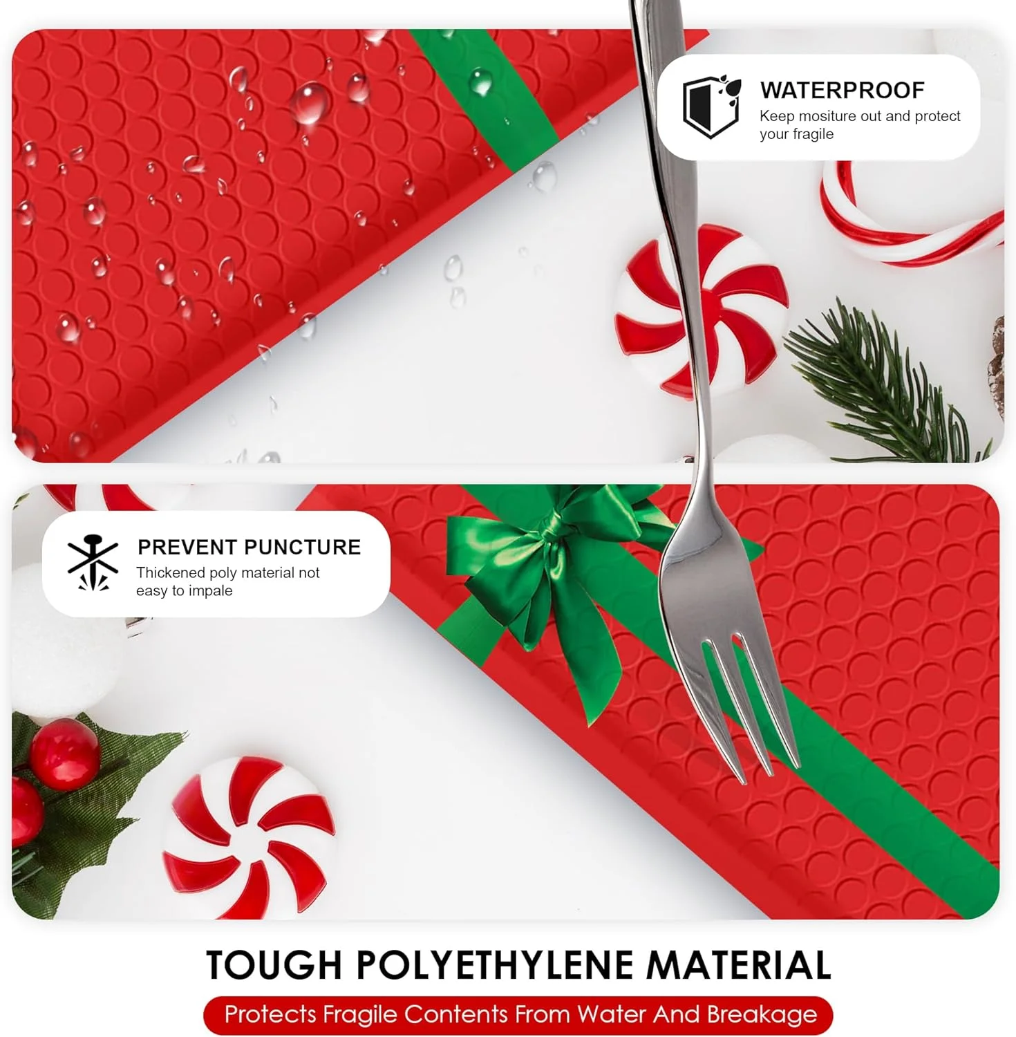 Christmas Poly Bubble Mailers Cushion Mailer Self Seal Holiday Themed Red Green Gift Packaging Envelope