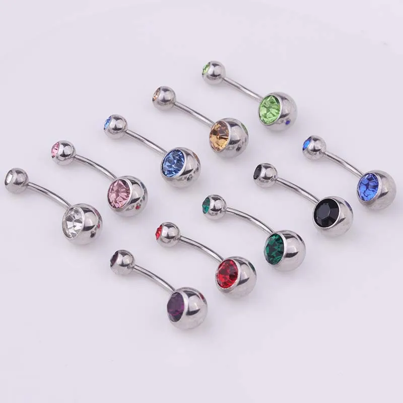316L Stainless Steel Navel Bars Piercing Belly Rings Ombligo Nombril Body Jewelry Navel Piercing Sexy Belly Button Rings