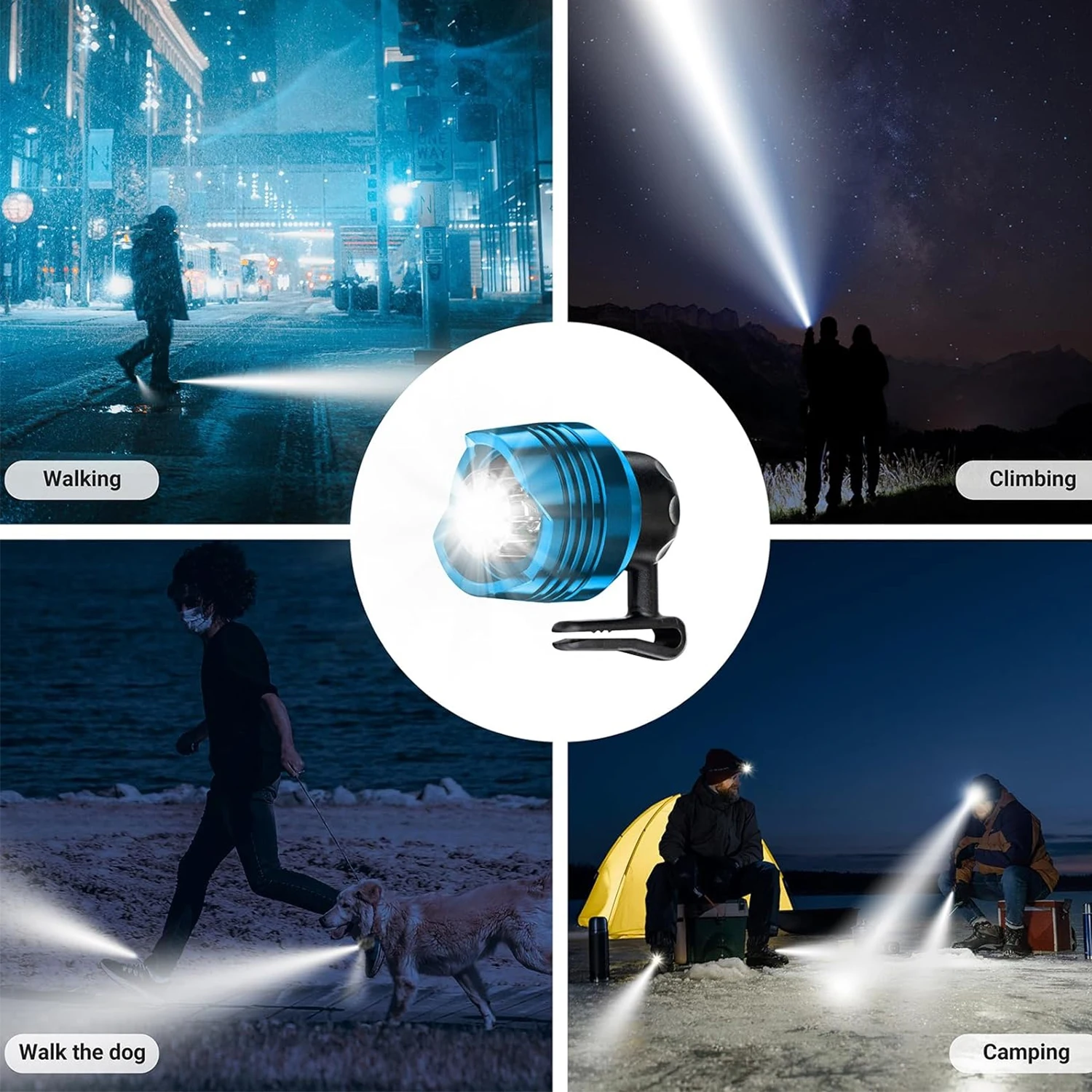 2 Piece Aluminium Rechargeable Crocodile Shoe Lights Clog Headlamps for Camping, Hiking and Fishing, Clog Accessories for Kids a