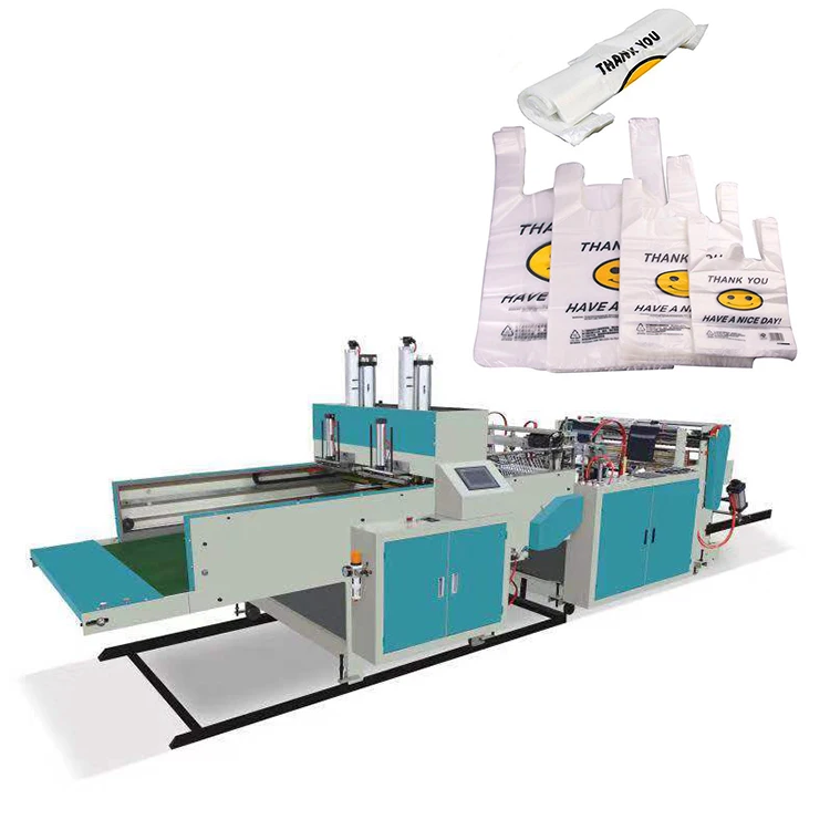 Полностью автоматическая машина для производства пластиковых пакетов для покупок, сумок, футболок