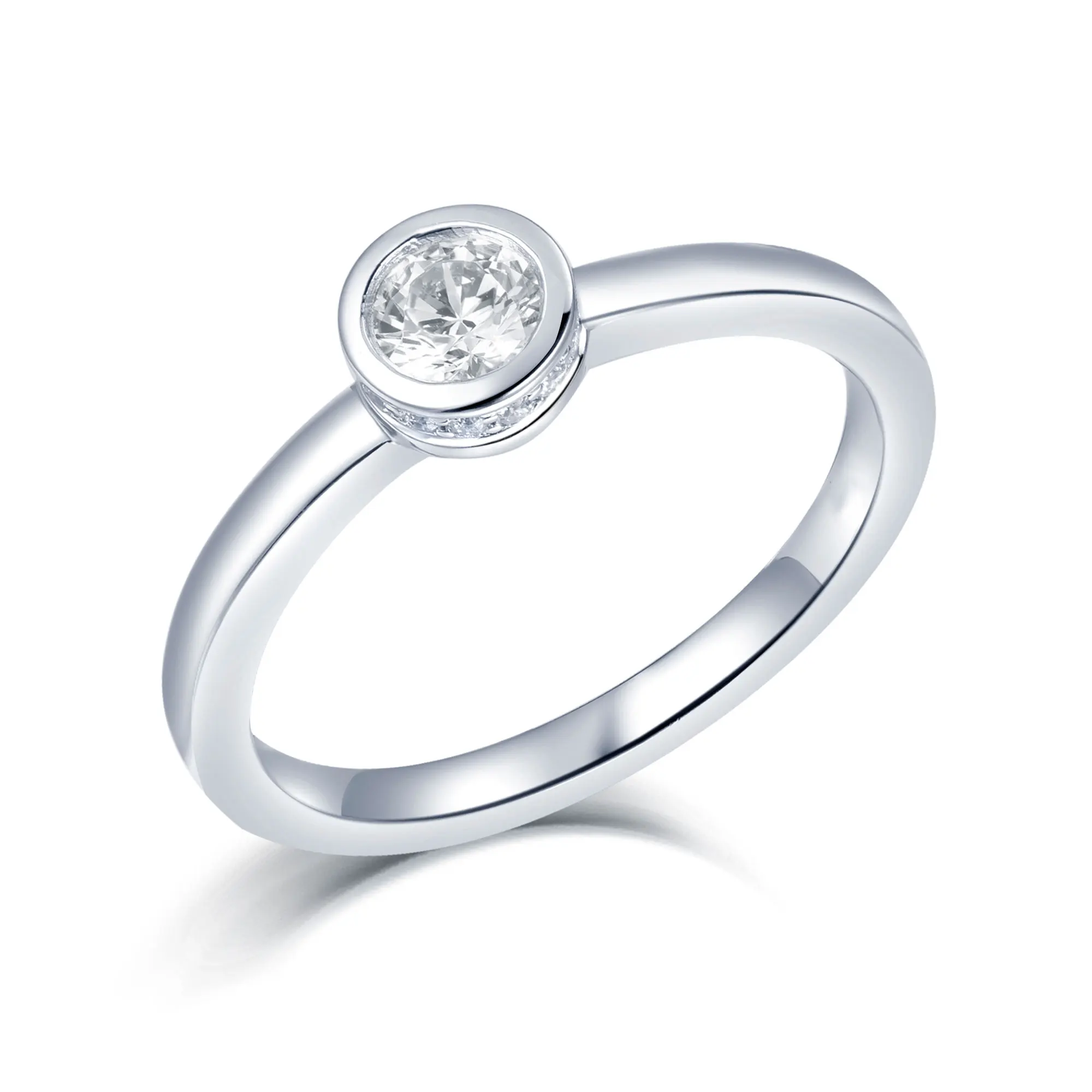 Tonglin TL-373 925 Sterling Silver Fine Jewelry Latest Design Smooth Ring Shank Engagement Ring Wedding Ring
