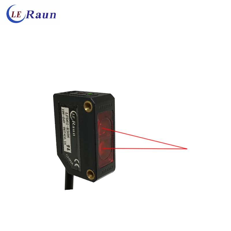 Leraun Square Photoelectric Sensor Switch with Sensing Distance 100mm-5m Through beam Diffuse Reflection Photoelectric Sensor