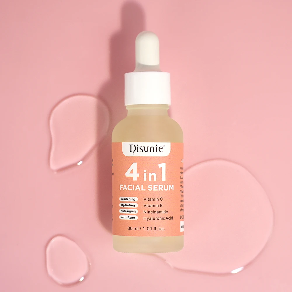 Disunie 4 in 1 Facial Serum Vitamin C Hyaluronic Acid Vitamin E Niacinamide Whitening Hydrating Anti-Aging Anti-Acne Face Serum