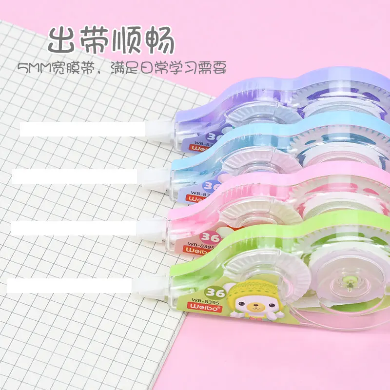 Kawaii Theme New Design Escola Student Cute lovely Happy Bears Colors Correction Tapes White Out Stationery High Quality Supply