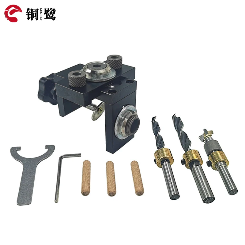 KEGRET 6/8/10mm Drill 3 in 1 Locator Hole Puncher Positioning Opener Carpentry Woodworking Tools Wood Doweling Jig