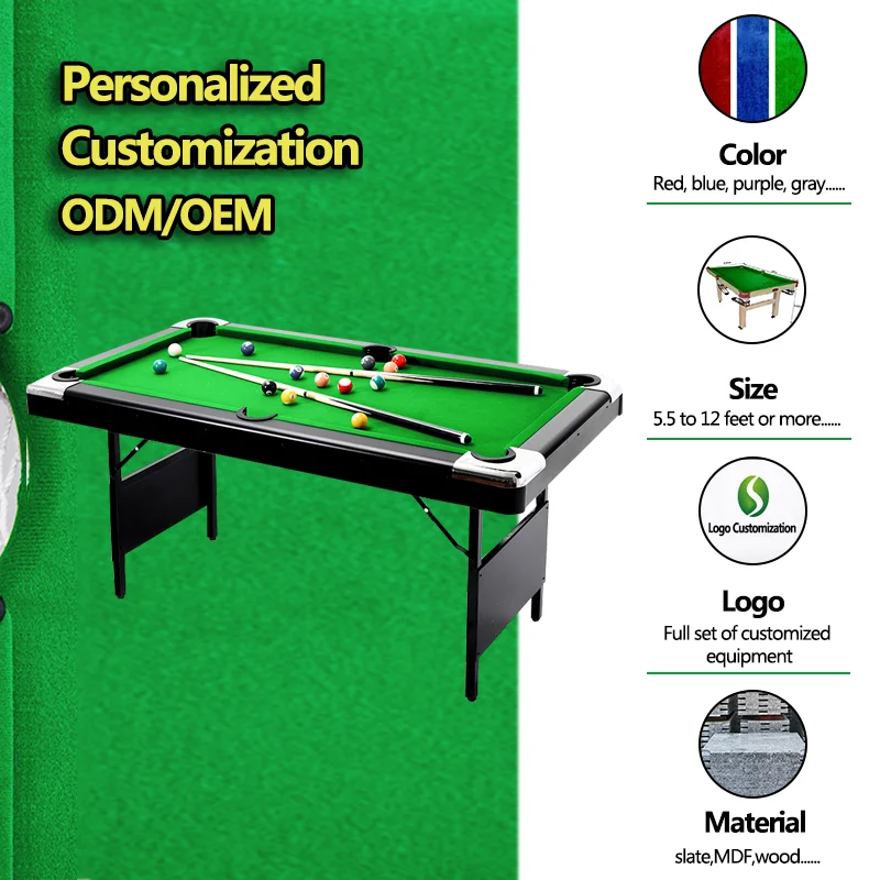 6ft 7ft Portable Slat Pool Table for Billiards Fans