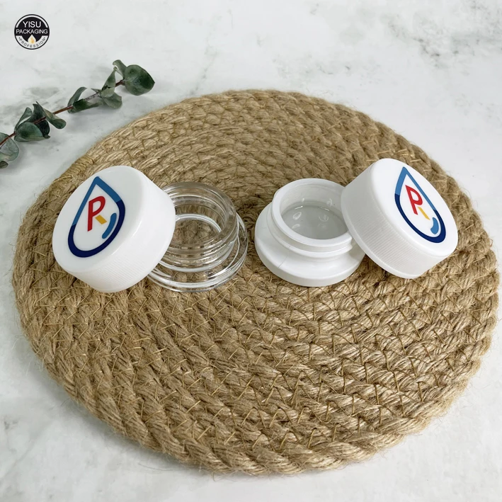 Custom empty small black 3ml 5ml 7ml 9ml square round triangular glass childproof dab concentrate containers jar