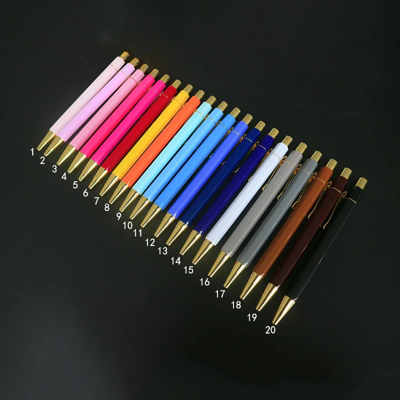 Paint You Cheap Price 74 Colors Ballpoint Pen Gold Rose Advertising Gift Press Hex Pen Back to School Supplies Kit