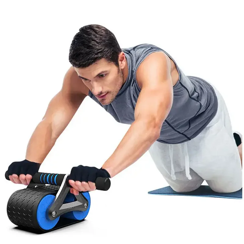 Silent abdominal muscle trainer wheel roller stretch machine for arm waist leg exercise gym fitness equipment