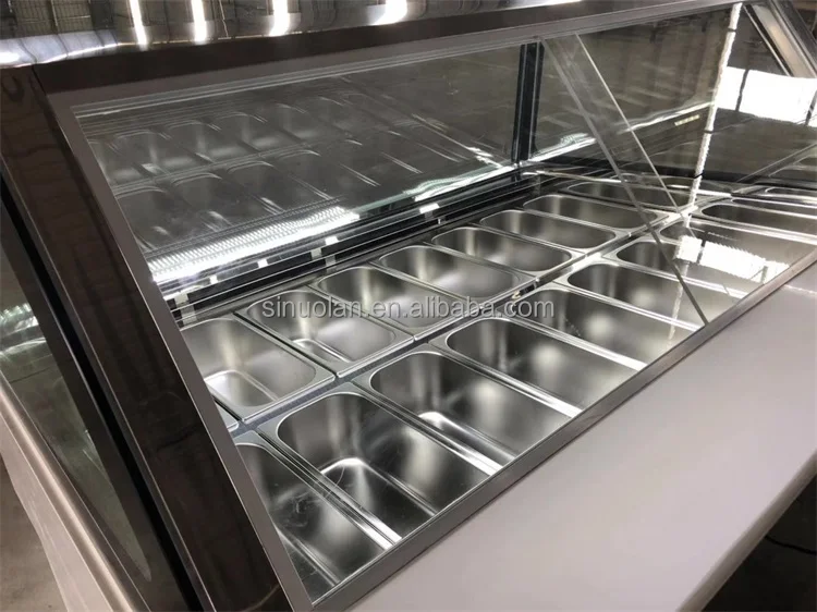 Professional manufacture gelato freezer ice cream display ice cream showcase freezer for ice cream