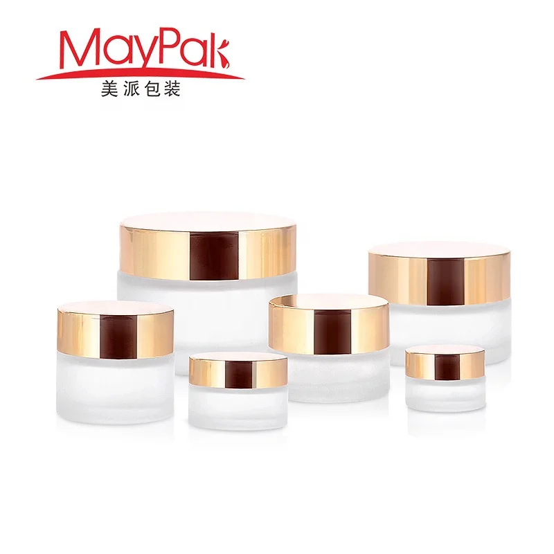 5g 100g 30g 10g 10ml 1oz bottle Facial Face 50g White Black Gold Small Round Empty Frosted Amber Clear Cosmetic Cream Glass Jar