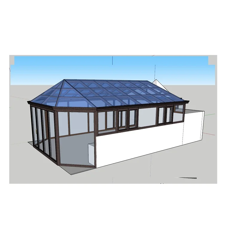2024 slope roof anti rust frame heavy snow load winter garden conservatory with insulated glass for outdoor kitchen