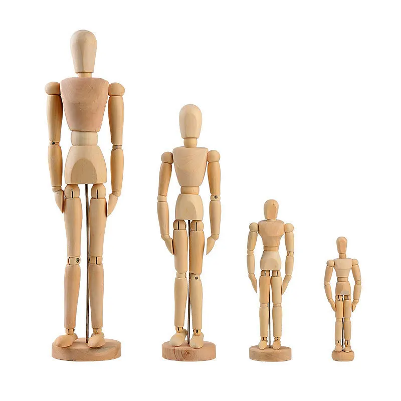 12 Inch 30 CM Model Movable Adjustable Wooden Mannequin Human Body Male Female Manikin Jointed Doll For Artists Drawing