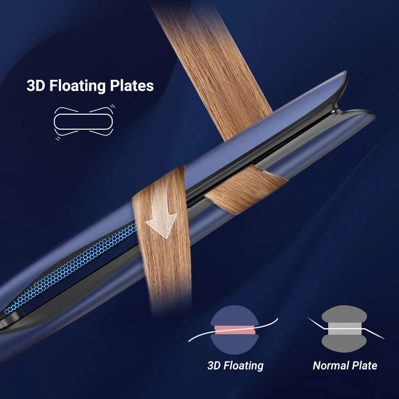 Professional  PTC Fast Heating Touch Screen LED Display Flat Iron Hair Straightener with Intelligent Breathing Light