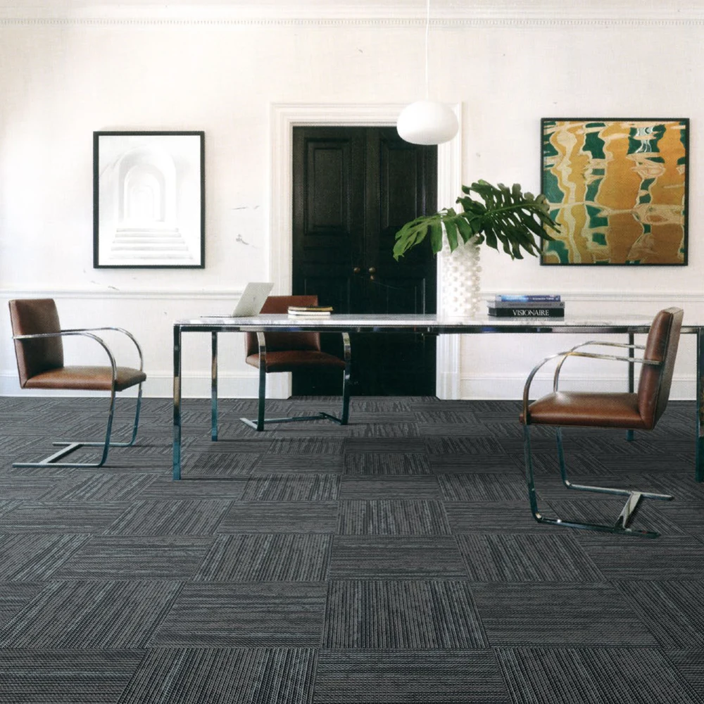 HJ Commercial Modern Office Floor office Carpet Tiles 50x50 For Wholesale Factory Bitumen Backing Carpet Tile