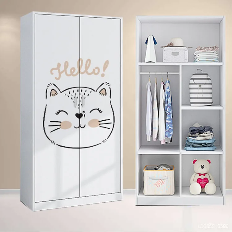 2 Door PANEL Locker Steel Metal Wardrobe Clothes Cabinet iron bedroom furniture