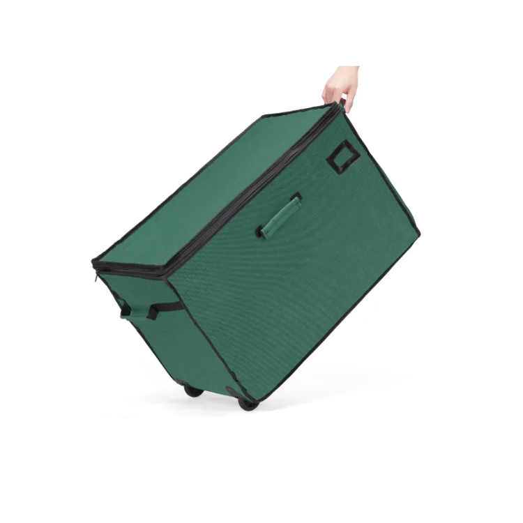 
Custom Holiday Underbed Christmas Ball wheeled Organizer Box Container Dividers Cardboard Ornament Storage Boxes With zipper 