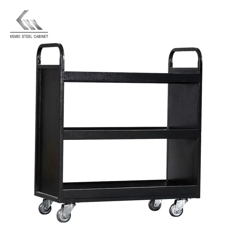 Современный дизайн мебель для школы библиотеки стальная тележка книг мобильная металлическая