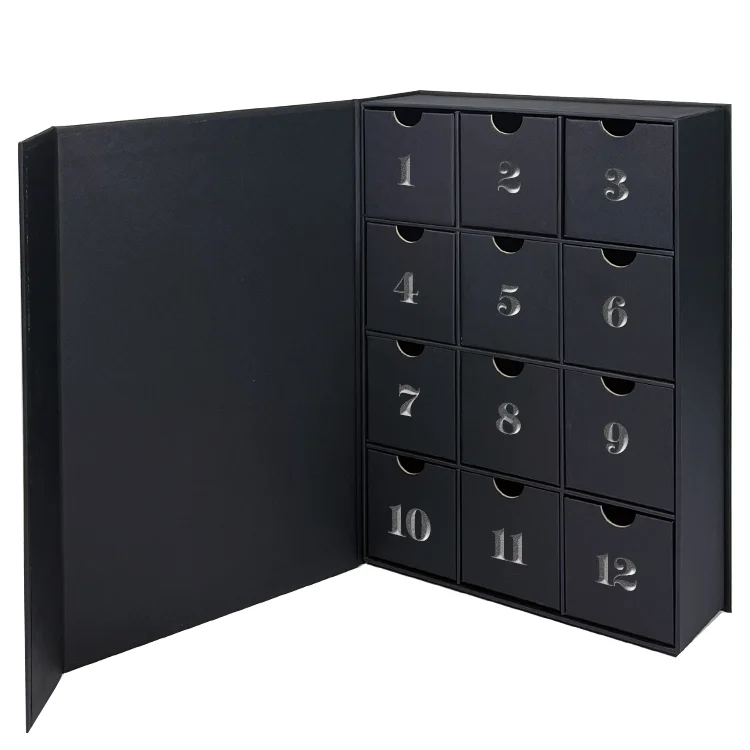 HOT SALE! Custom Countdown Christmas Advent Calendar Box Luxury Rigid Cardboard Paper Gift Packaging