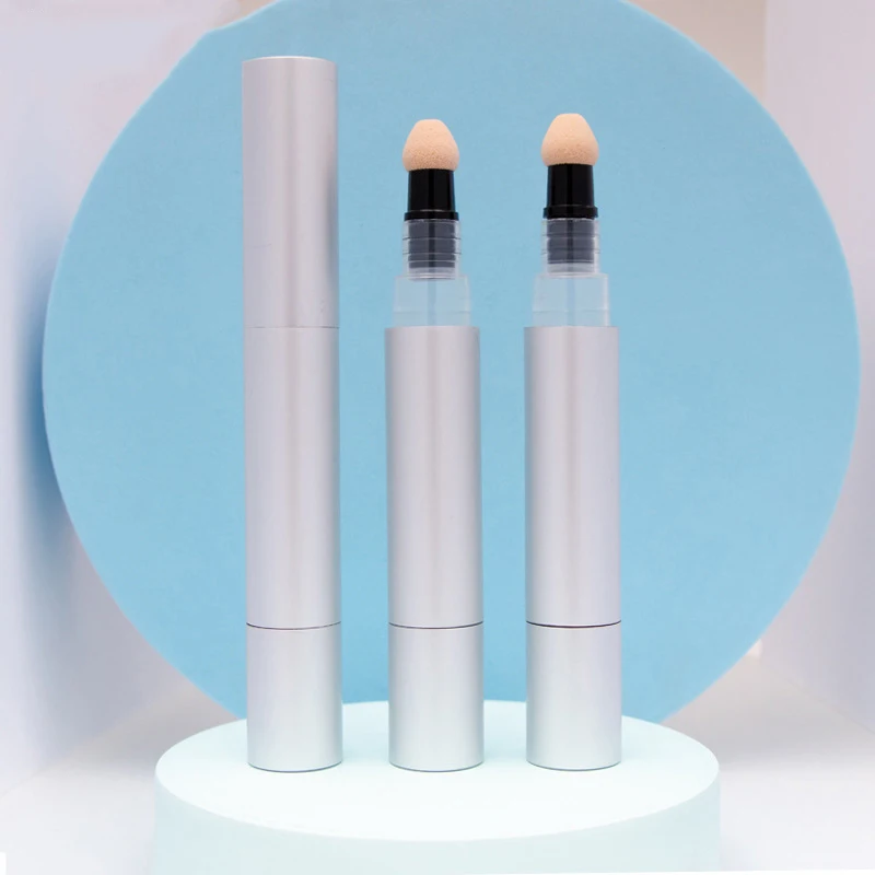  In Stock 5ml Twist Pen Cosmetic Container Silver Nail Polish Gold Concealer With Sponge