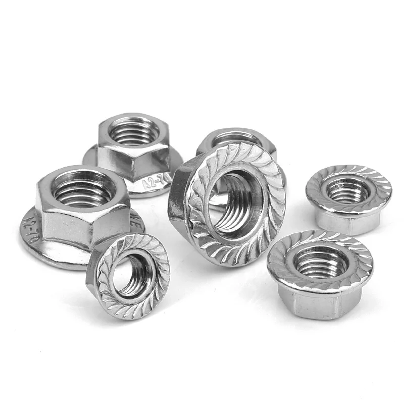 Custom Hex Flange Nut Hexagon Nut/Flange Nut/Serrated Spinlock with Toothed Anti-Skid Flange Nut DIN6923 2205 2507 S32760