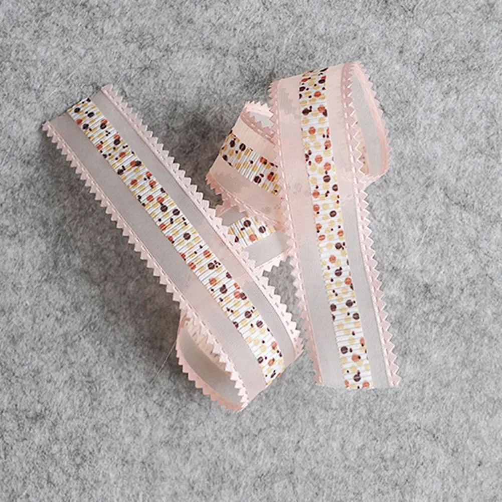 High Quality Lace Satin Ribbon Gift Packing Cake Package Birthday Wedding Decoration Printed Logo