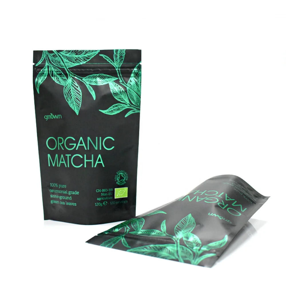 Food Grade Aluminium Foil Plastic Matcha Powder Green Leaf Tea Bag for Bubble Tea