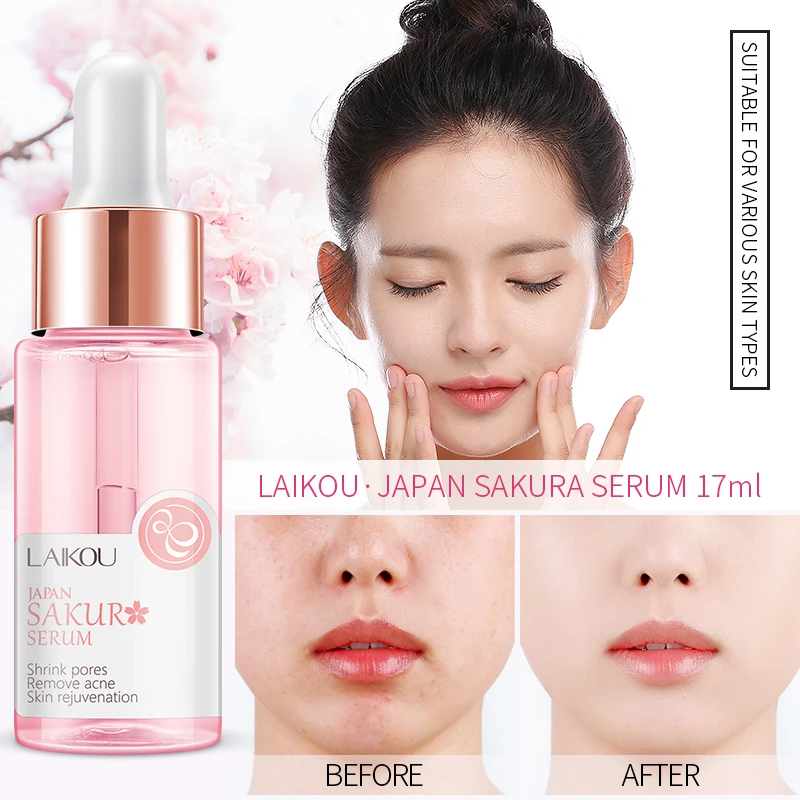 private label Japan sakura serum organic under eye skin tightening facial serums 17ml mini luxury whitening serum