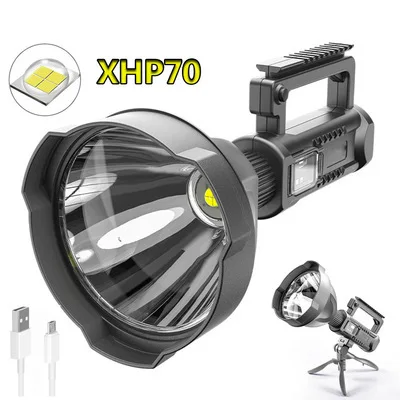 strong light searchlight waterproof long-range rechargeable portable lamp outdoor multi-function lighting LED flashlight