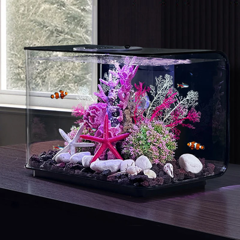 Aquarium living room small fish tank supplier desktop eco table mini acrylic fish tank aquarium
