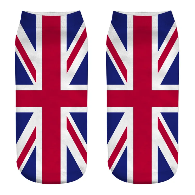 Stock Women Ankle Socks Fashion Casual Unisex Ankle   3D American USA National  Flag Socks