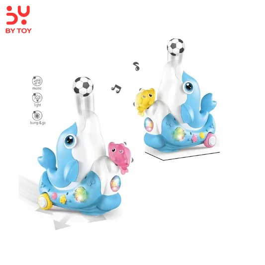 Dolphin Musical Instruments Electronic Music baby Toys Electric Blowing Ball Dolphin with colorful light and music