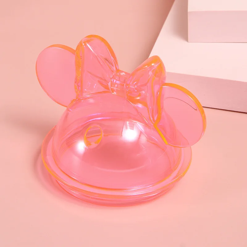 GXP Wholesale Custom Clear Plastic Kids Cups 12oz 16oz Double Walled Acrylic Cartoon Mouse Ears Tumblers With Lids And Straw