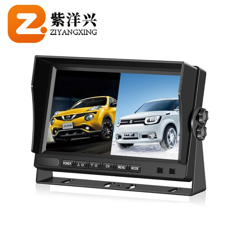 ZYX RTS 7 Inch Wireless Ahd Car Monitor Split Screen 2 4 Channel Car Headrest Rearview Monitor Display With Reverse Camera