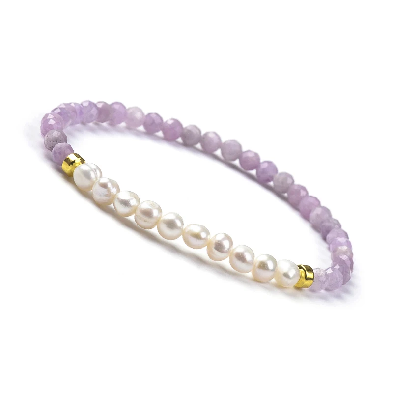 Customized Fashion Jewelry Semi-Precious Natural Stone Seed Beads Gemstone and Freshwater Pearl Stretchable Bracelet For Women
