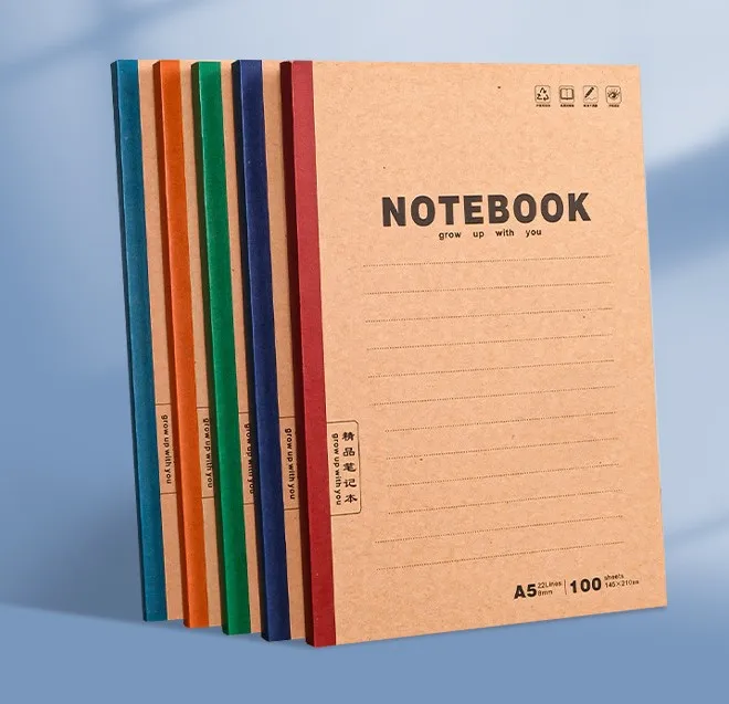 A5 kraft paper office soft cover notebook paper sheets sublimation notebook blank school notebooks wholesale